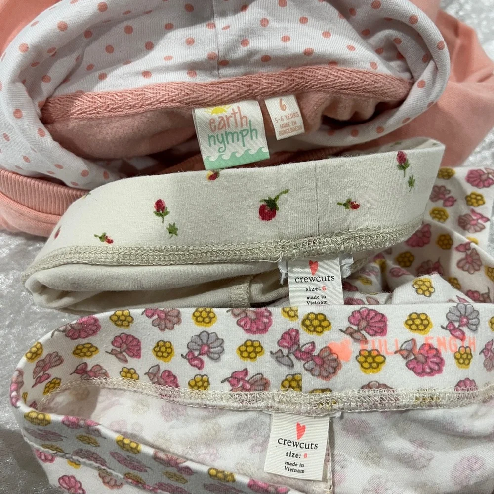 Lot bundle Of 6 Pieces Mix Kids Clothing Tops And Leggings Size 6 Girls - Picture 9 of 10